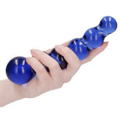 CHRYSTALINO Gode en verre Planets Bleu 18 x 4.3 cm
